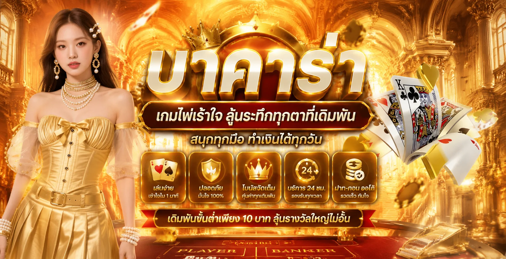 บาคาร่าออนไลน์ JUAD69 คาสิโนสดดีลเลอร์สาวสวยแจกไพ่